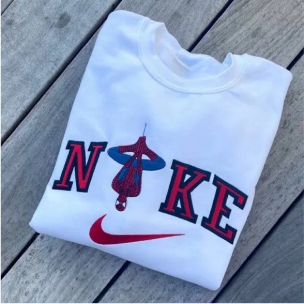 Youth Unisex Custom Spider-Man White Sweatshirt